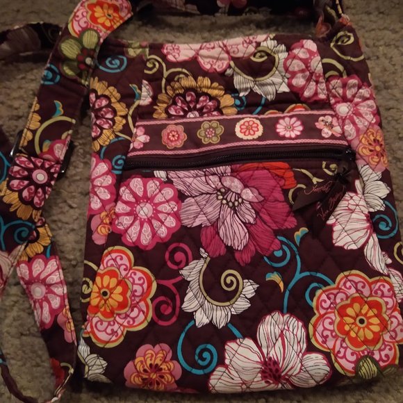 Vera Bradley Handbags - VERA BRADLEY - MOD FLORAL PINK PATTERN - SHOULDER BAG - USED CONDITION